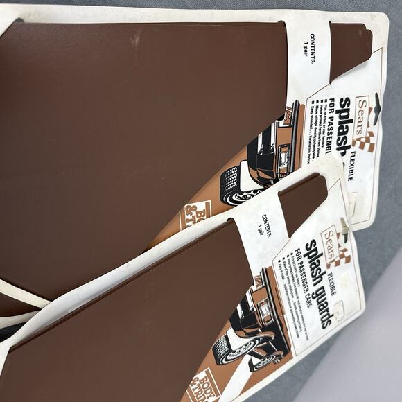 Vintage Sears Flexible Splash Guards Brown Car Set Of 2 4 Pieces Mud Flaps - Picture 7 of 7